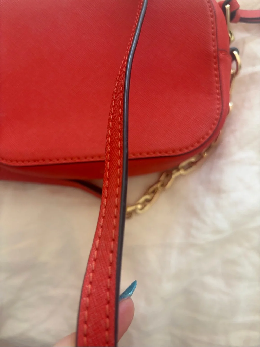 Tory Burch Emerson Red Saffiano Leather Crossbody Bag